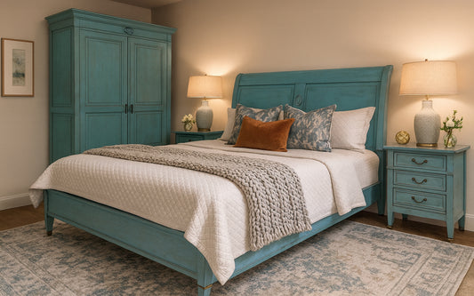 Bed Directoire Turquoise