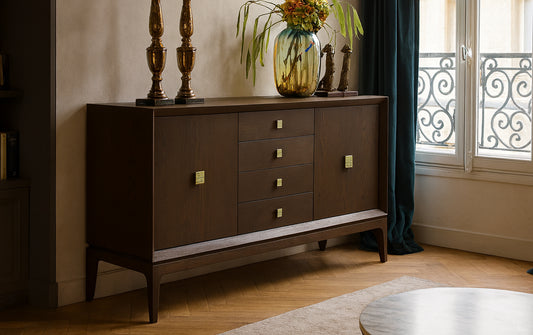 design dressoir sales Industrial Design Metal Sideboard, Lacquered, Chrome Plated Metal, Customizable
